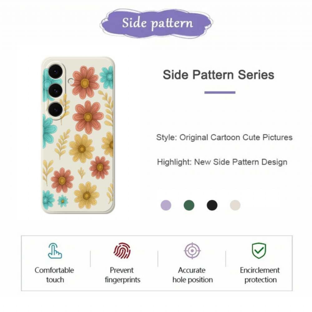 Hoesje Voor Samsung Galaxy S25 Fe Siliconen Met Bloemen