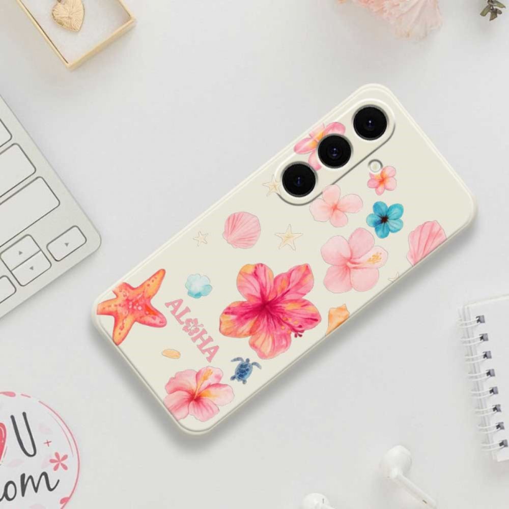 Hoesje Voor Samsung Galaxy S25 Fe Siliconen Met Bloemenprint