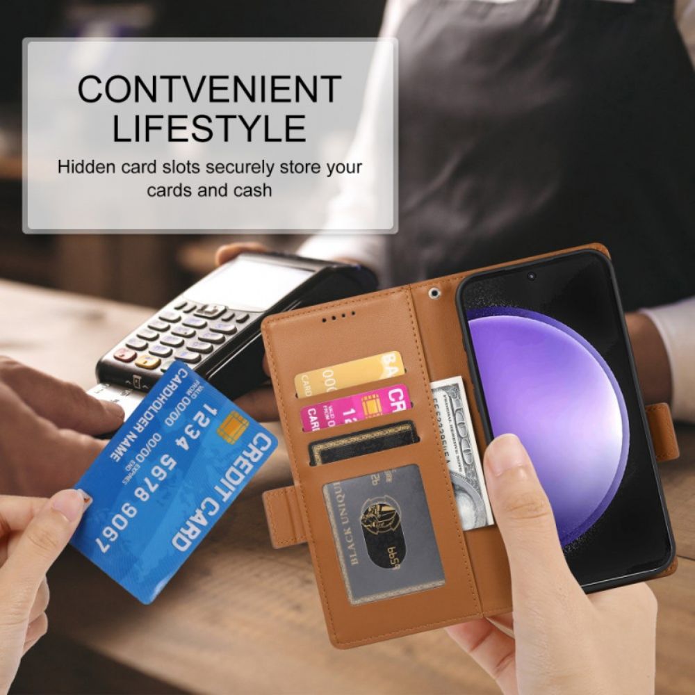 Leren Hoesje Samsung Galaxy S25 Fe 3 Kaartsleuven Bescherming Hoesje