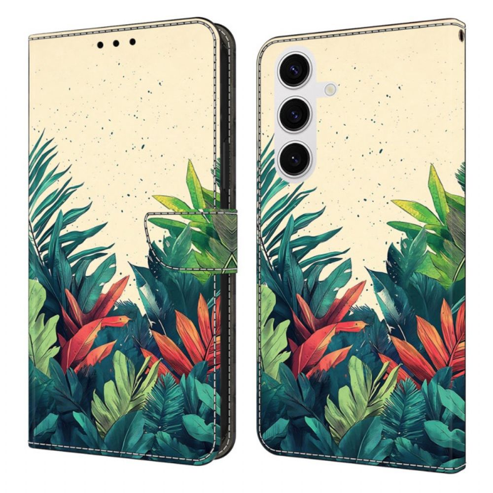 Leren Hoesje Samsung Galaxy S25 Fe Bladeren