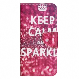 Leren Hoesje Samsung Galaxy S25 Fe Blijf Kalm En Sprankel Bescherming Hoesje