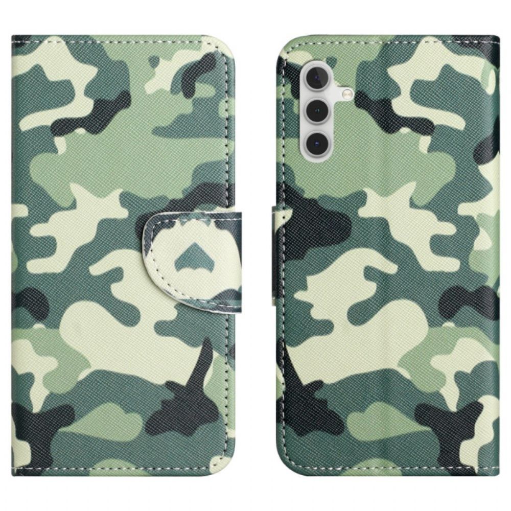 Leren Hoesje Samsung Galaxy S25 Fe Camouflagepatroon Bescherming Hoesje