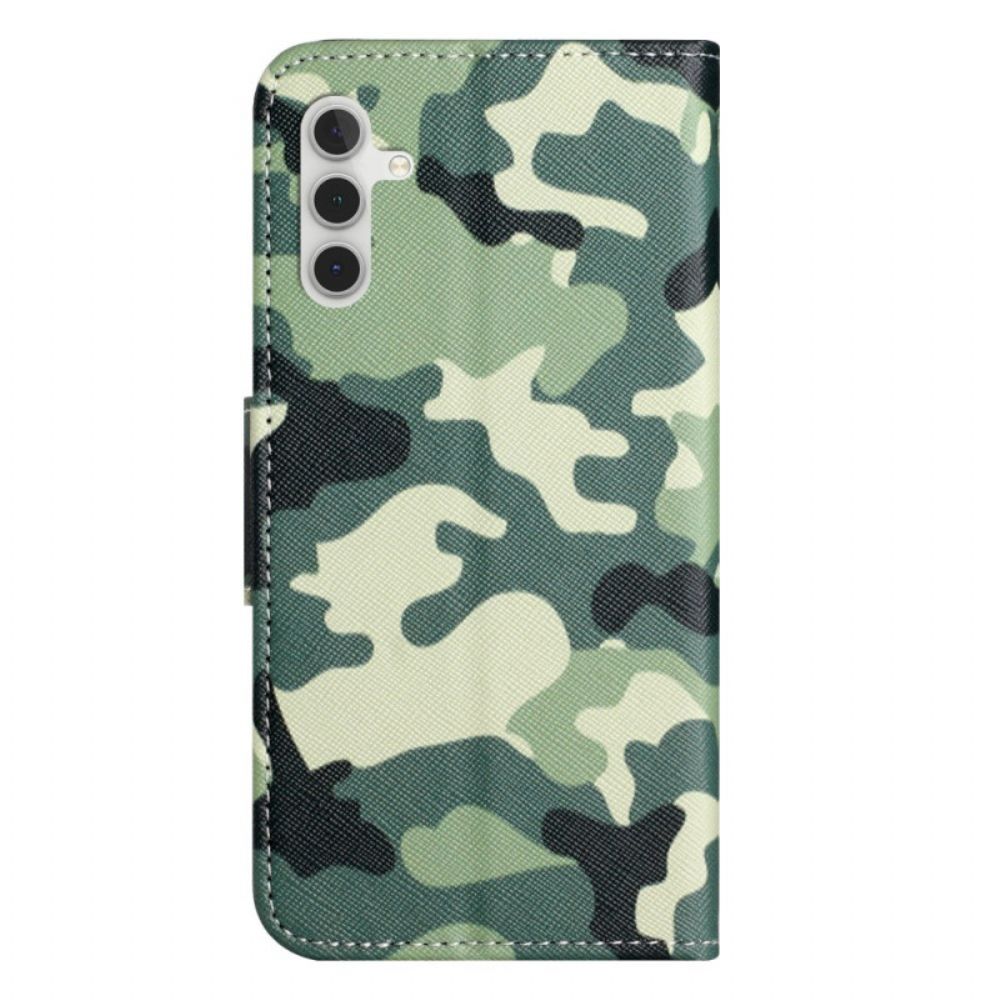 Leren Hoesje Samsung Galaxy S25 Fe Camouflagepatroon Bescherming Hoesje