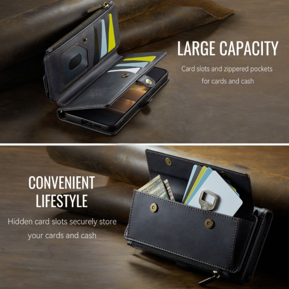 Leren Hoesje Samsung Galaxy S25 Fe Caseme Portemonnee Bescherming Hoesje