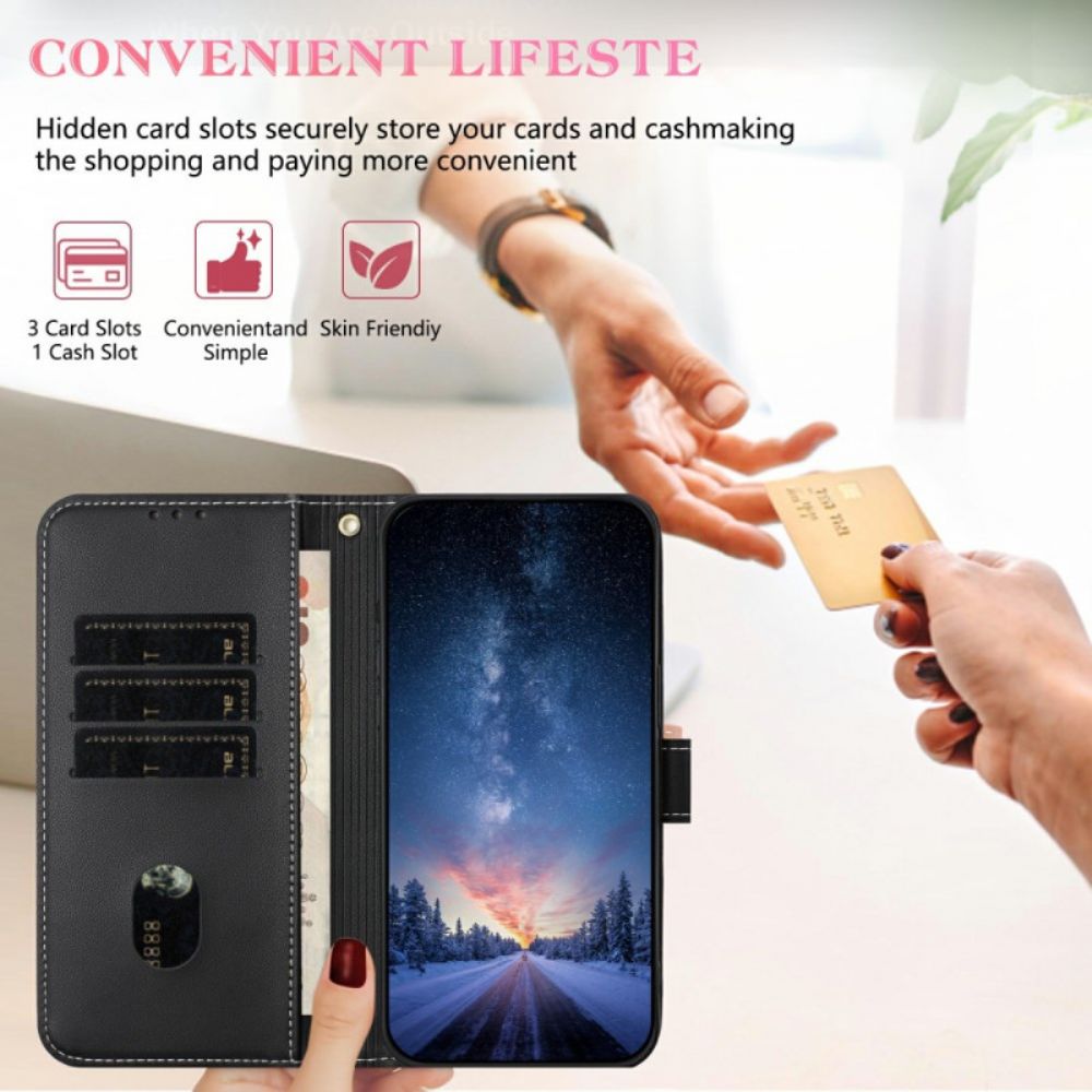 Leren Hoesje Samsung Galaxy S25 Fe Decoratieve Strik Bescherming Hoesje