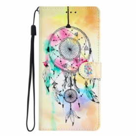 Leren Hoesje Samsung Galaxy S25 Fe Dromenvanger Met Aquarelverf