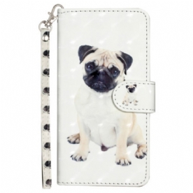 Leren Hoesje Samsung Galaxy S25 Fe Hond Met Koord Bescherming Hoesje