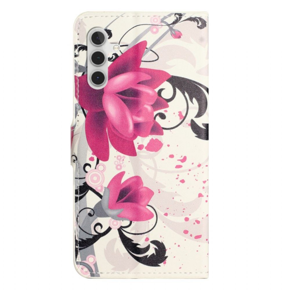 Leren Hoesje Samsung Galaxy S25 Fe Lotusmotief