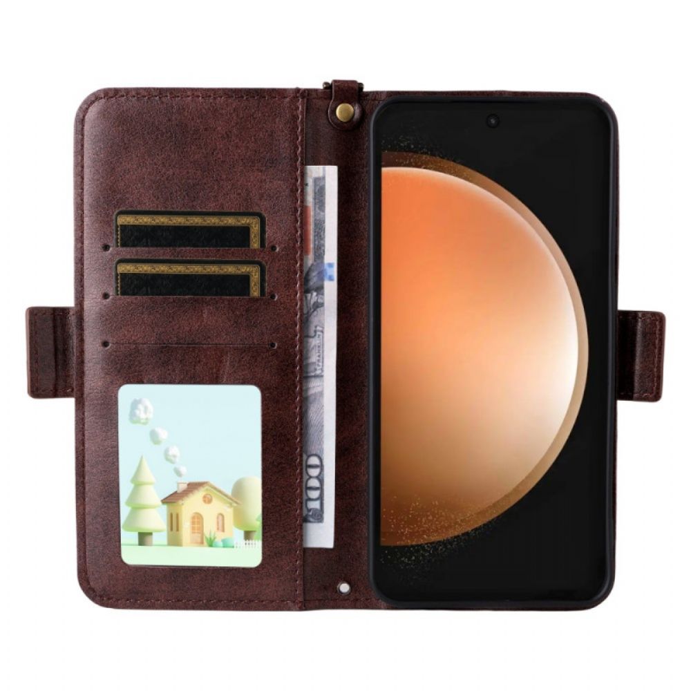 Leren Hoesje Samsung Galaxy S25 Fe Multifunctionele Portemonnee Bescherming Hoesje