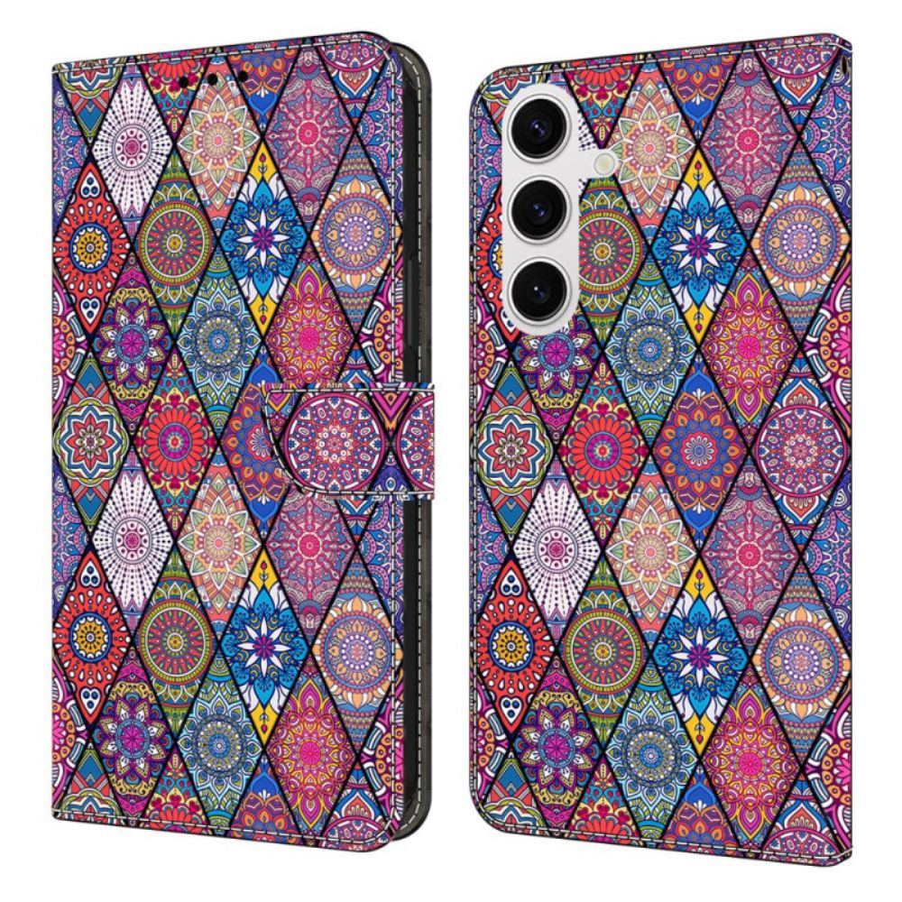 Leren Hoesje Samsung Galaxy S25 Fe Patchwork