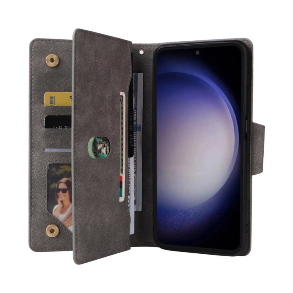 Leren Hoesje Samsung Galaxy S25 Fe Portemonnee Met Rits Bescherming Hoesje