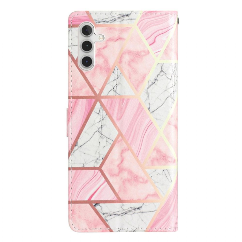 Leren Hoesje Samsung Galaxy S25 Fe Roze Marmer