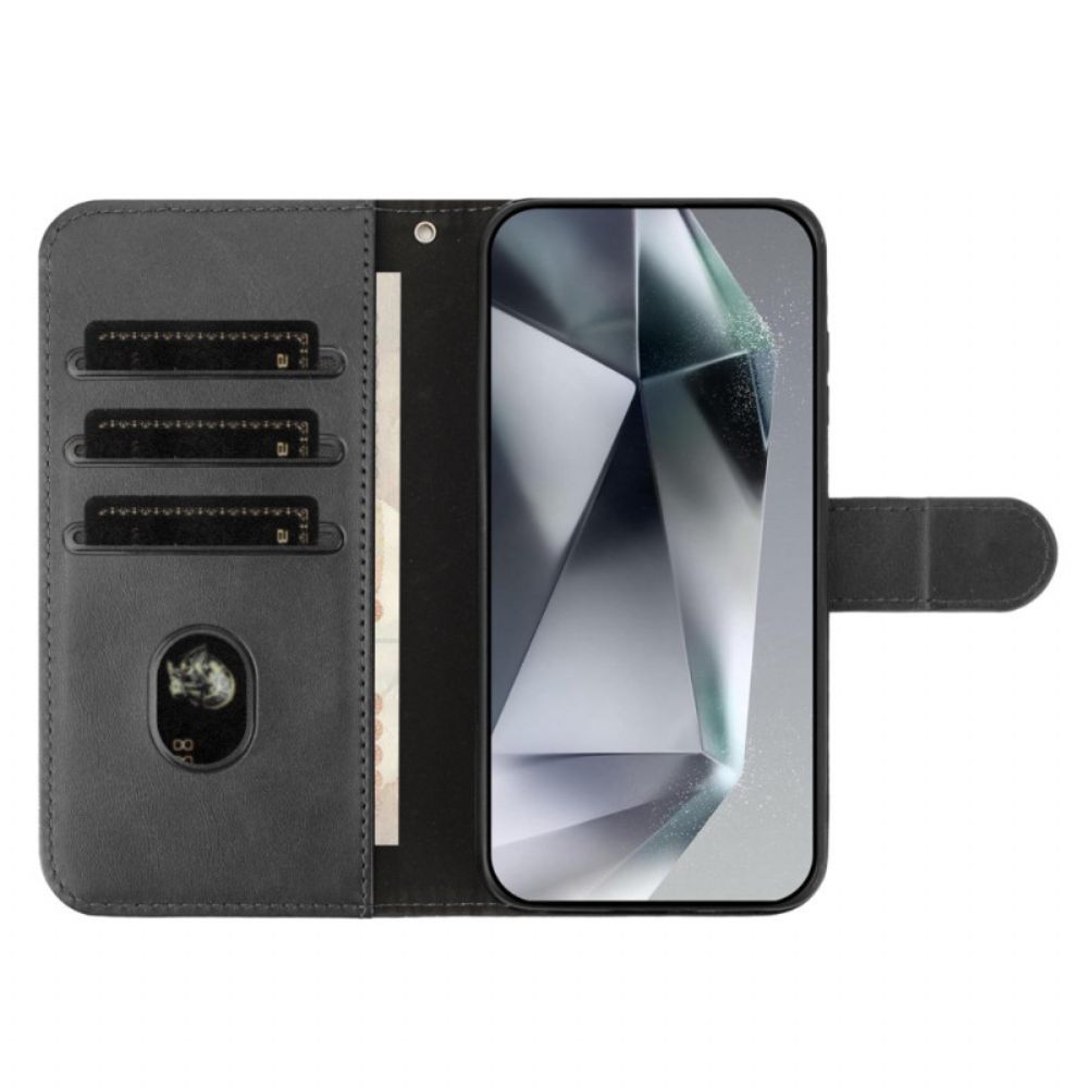 Leren Hoesje Samsung Galaxy S25 Fe S-design Band Bescherming Hoesje