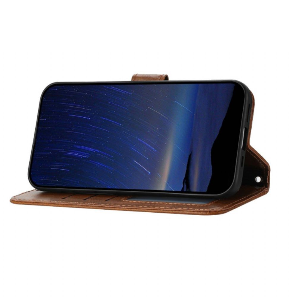 Leren Hoesje Samsung Galaxy S25 Fe Vintage Portemonnee