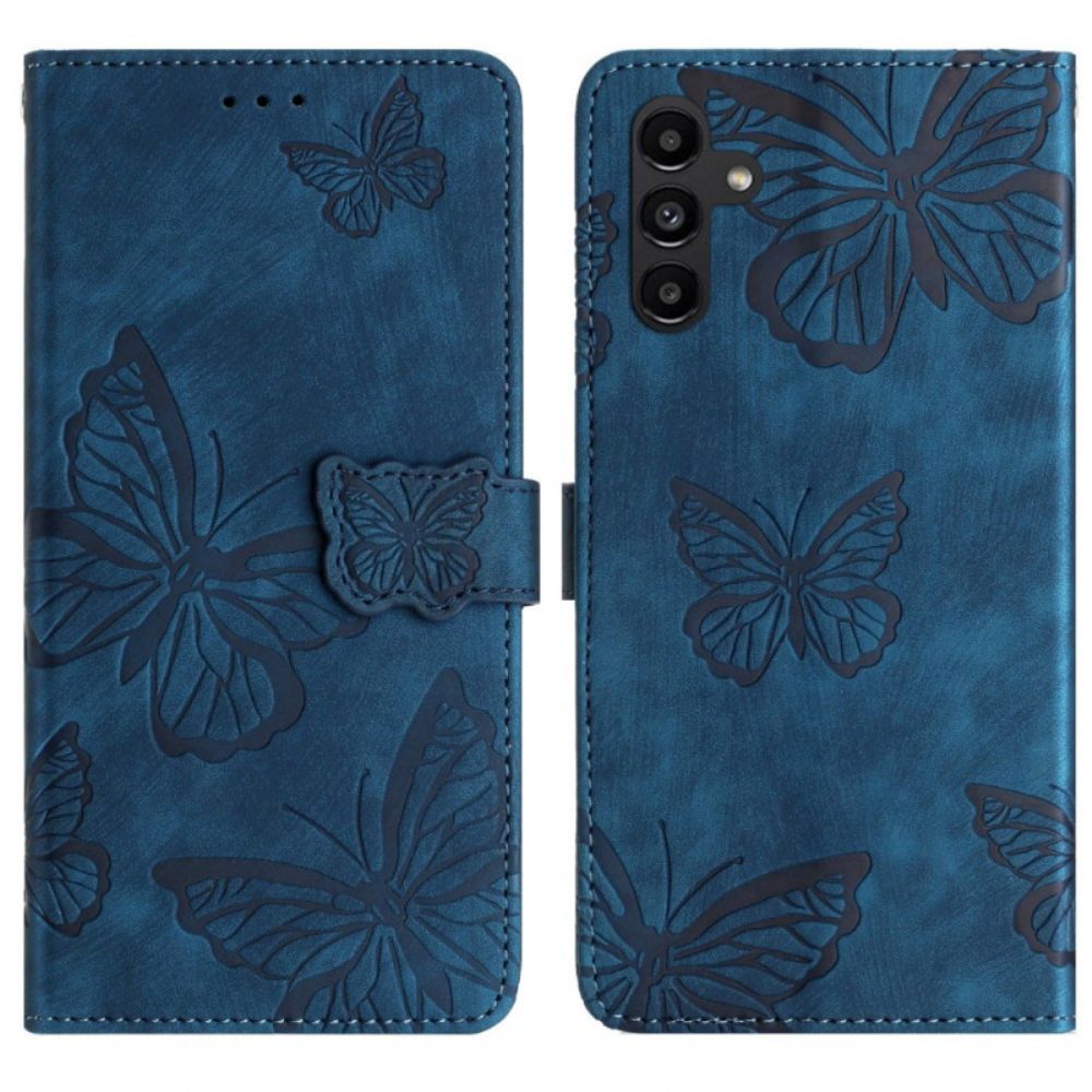 Leren Hoesje Samsung Galaxy S25 Fe Vlinder Suède-effect Bescherming Hoesje