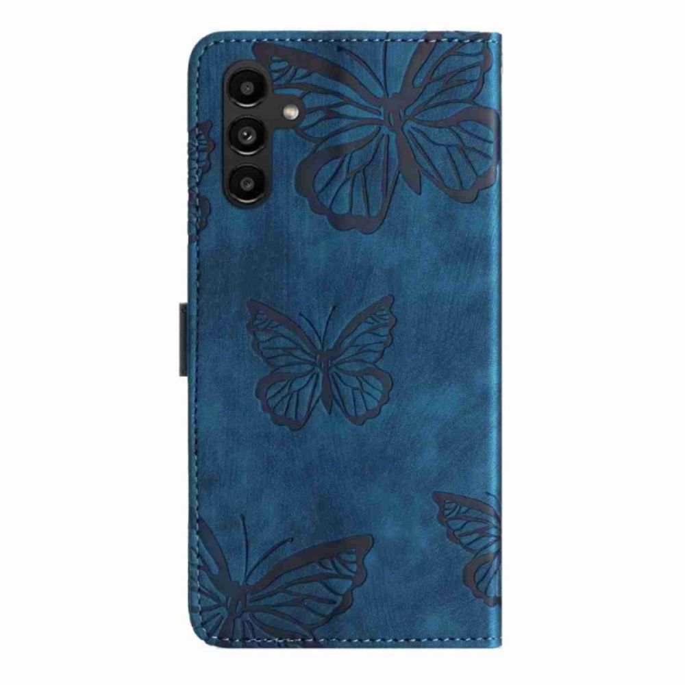 Leren Hoesje Samsung Galaxy S25 Fe Vlinder Suède-effect Bescherming Hoesje