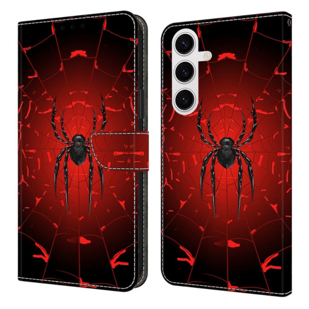 Leren Hoesje Samsung Galaxy S25 Fe Zwarte Spin Bescherming Hoesje