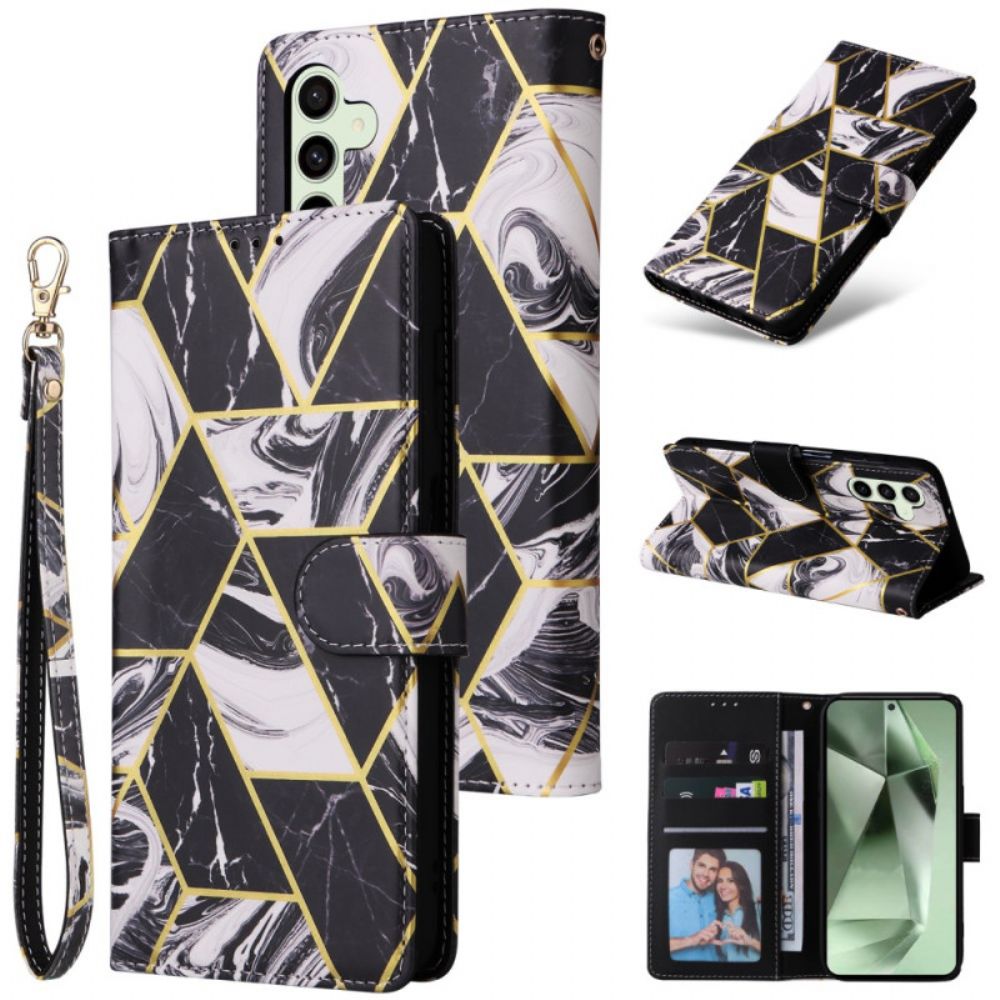 Leren Hoesje Voor Samsung Galaxy S25 Fe Marmerstijl