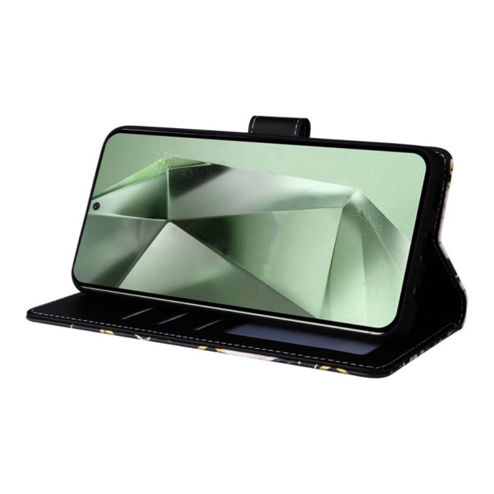 Leren Hoesje Voor Samsung Galaxy S25 Fe Marmerstijl