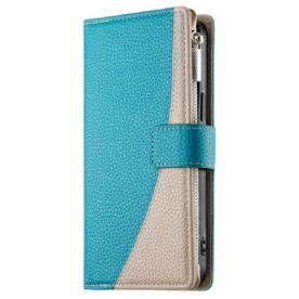 Leren Hoesje Voor Samsung Galaxy S25 Fe Leren Portemonnee Met Ritssluiting En Riempjes