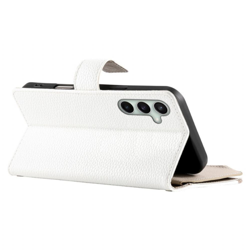 Leren Hoesje Voor Samsung Galaxy S25 Fe Leren Portemonnee Met Ritssluiting En Riempjes