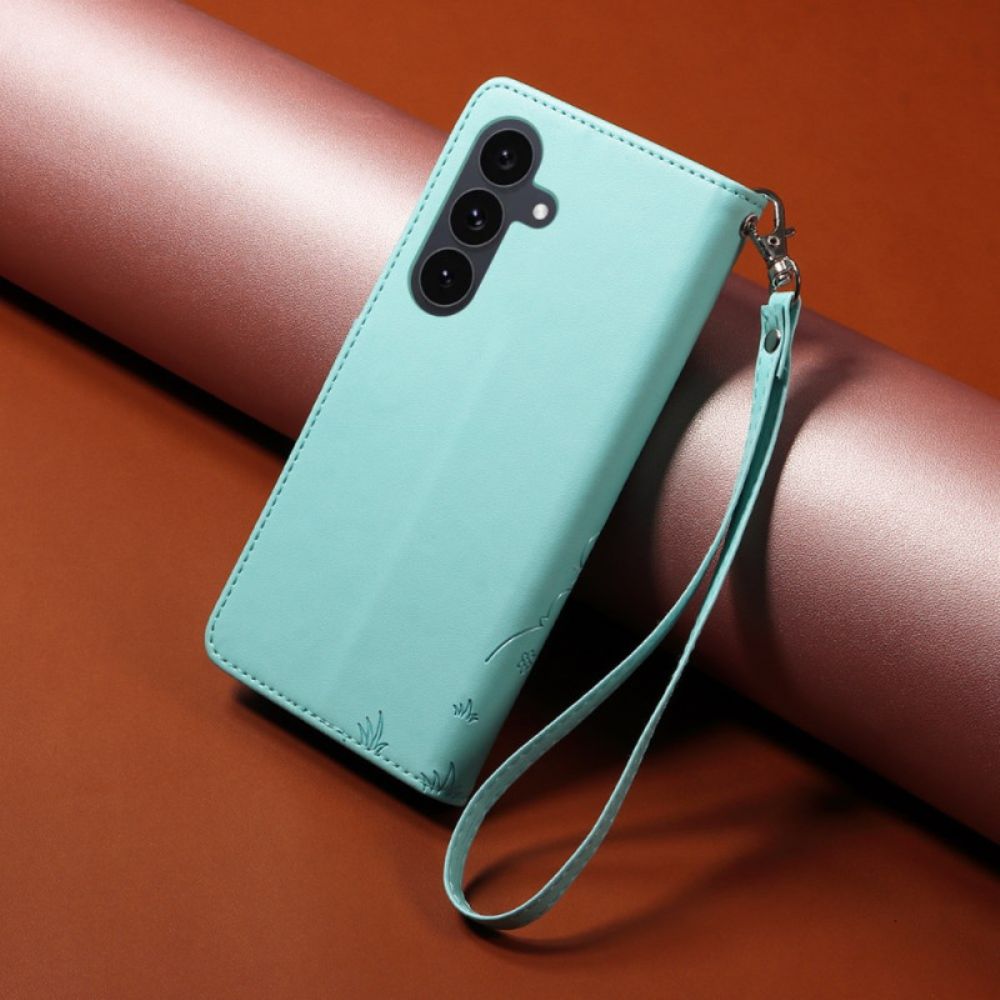 Leren Hoesje Voor Samsung Galaxy S25 Fe Rfid-blokkering En Hondenpatroon