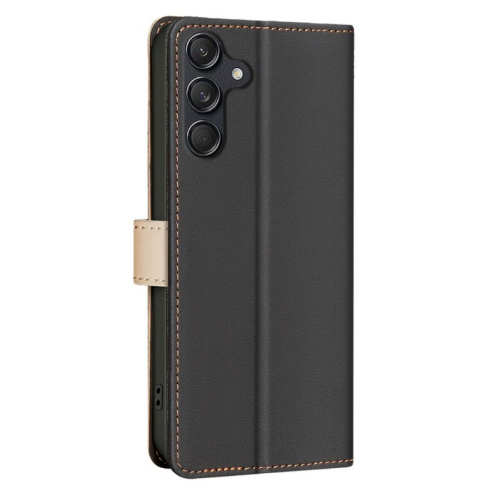 Leren Hoesje Voor Samsung Galaxy S25 Fe Tweekleurige Binfen Color