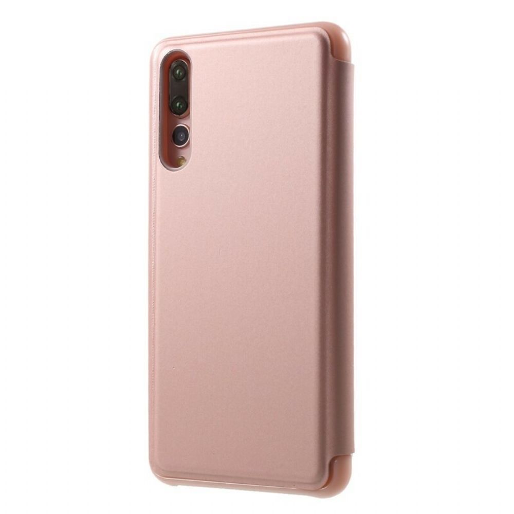 Bescherming Hoesje voor Huawei P20 Pro Folio-hoesje Spiegel En Leereffect