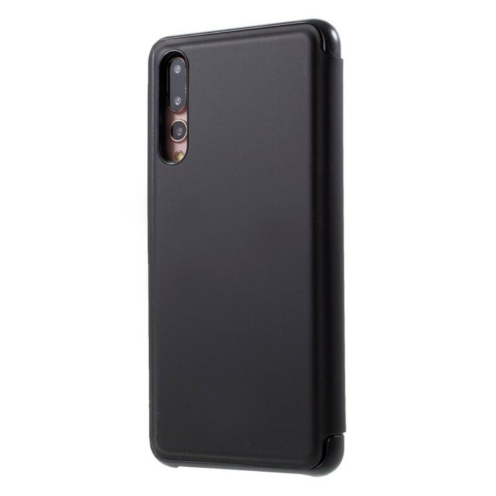 Bescherming Hoesje voor Huawei P20 Pro Folio-hoesje Spiegel En Leereffect