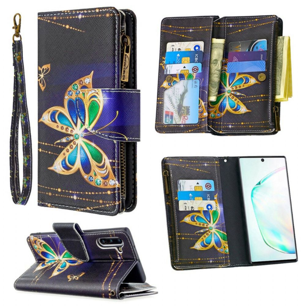 Folio-hoesje voor Samsung Galaxy Note 10 Vlinderszak Met Rits