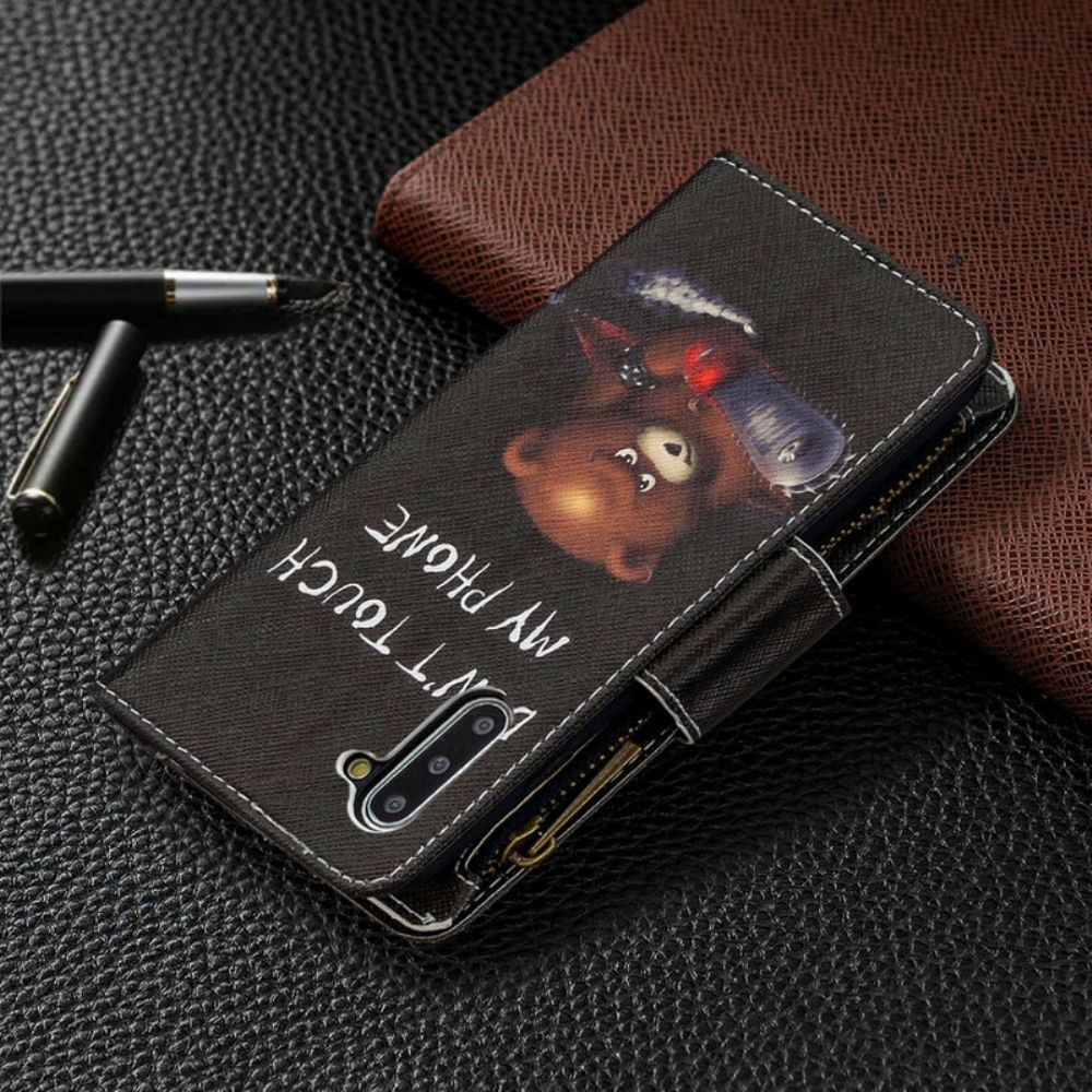 Leren Hoesje voor Samsung Galaxy Note 10 Beerzak Met Rits