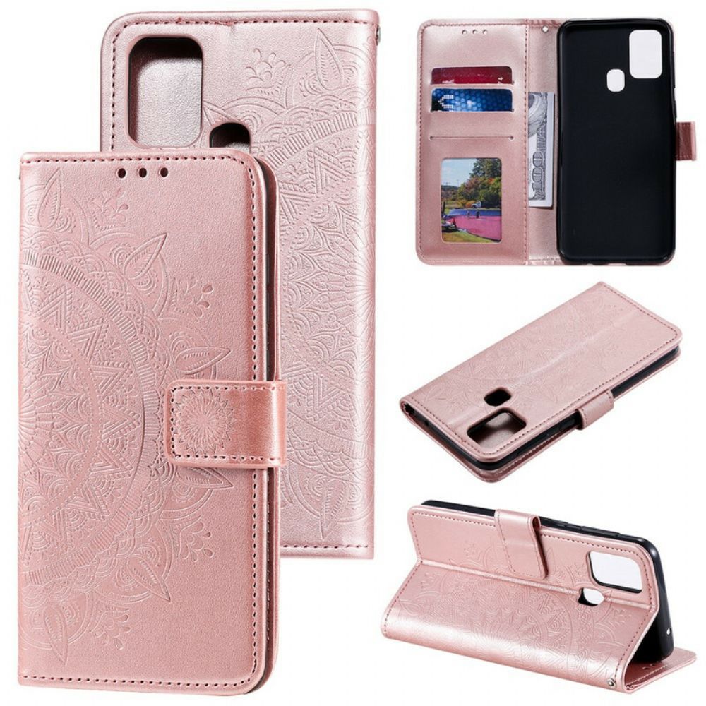 Flip Case voor Samsung Galaxy M31 Zon Mandala