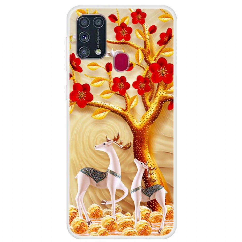 Hoesje voor Samsung Galaxy M31 Gouden Boom