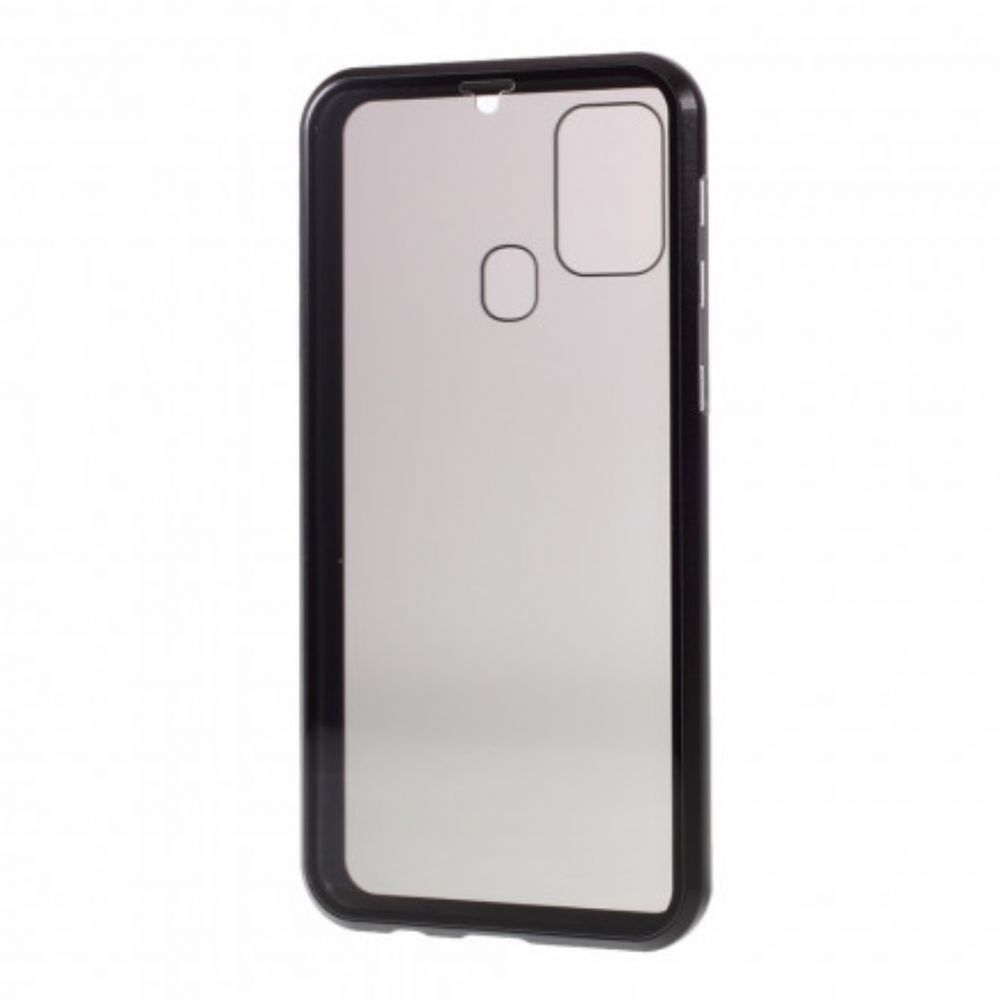 Hoesje voor Samsung Galaxy M31 Metalen Randen En Gehard Glas