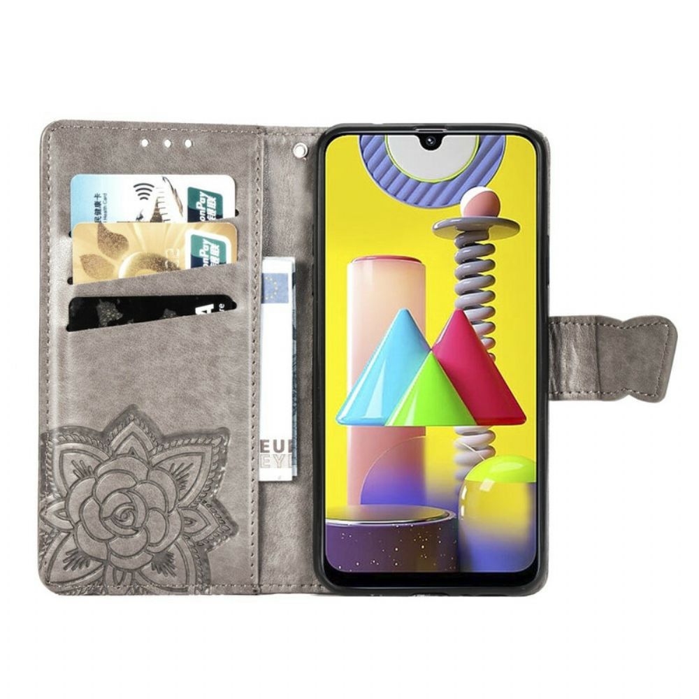 Leren Hoesje voor Samsung Galaxy M31 Halve Vlinders