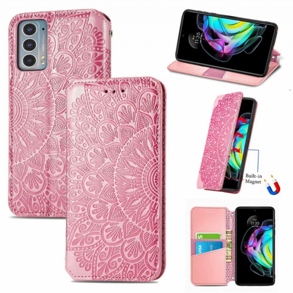 Bescherming Hoesje voor Motorola Edge 20 Folio-hoesje Mandala's