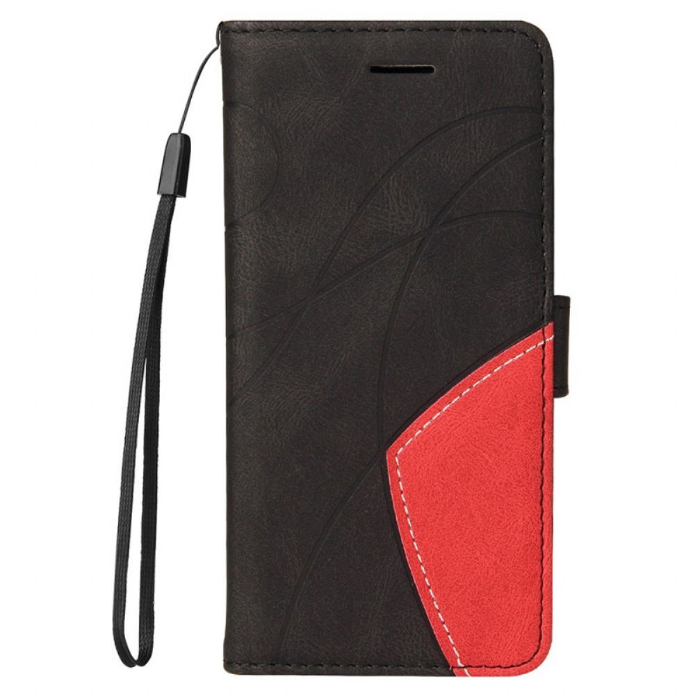 Folio-hoesje voor Motorola Edge 20 Signature Tweekleurig Kunstleer