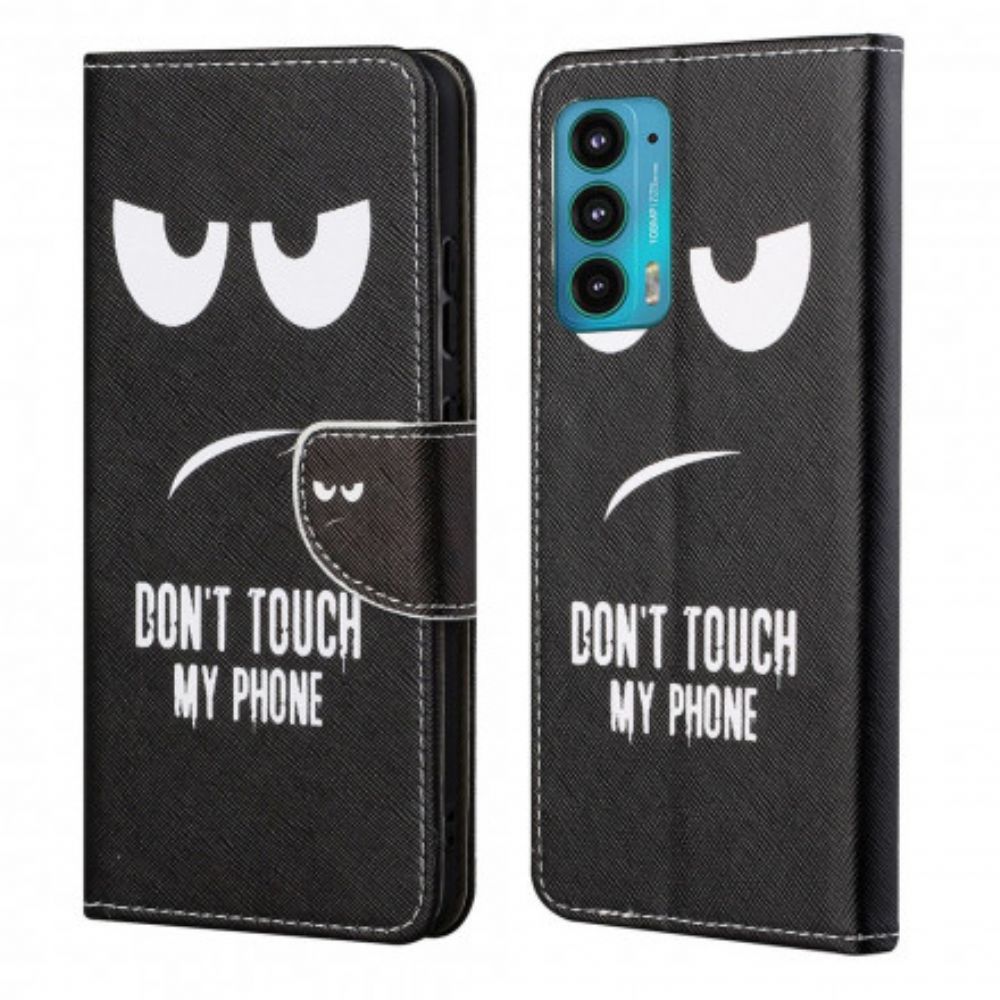 Leren Hoesje voor Motorola Edge 20 Raak Mijn Telefoon Niet Aan