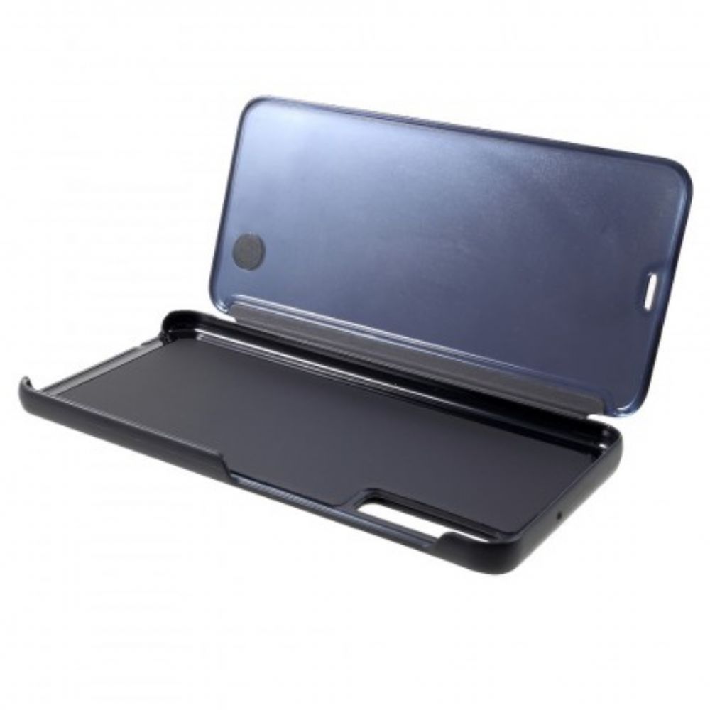 Bescherming Hoesje voor Samsung Galaxy A7 Spiegel En Leereffect