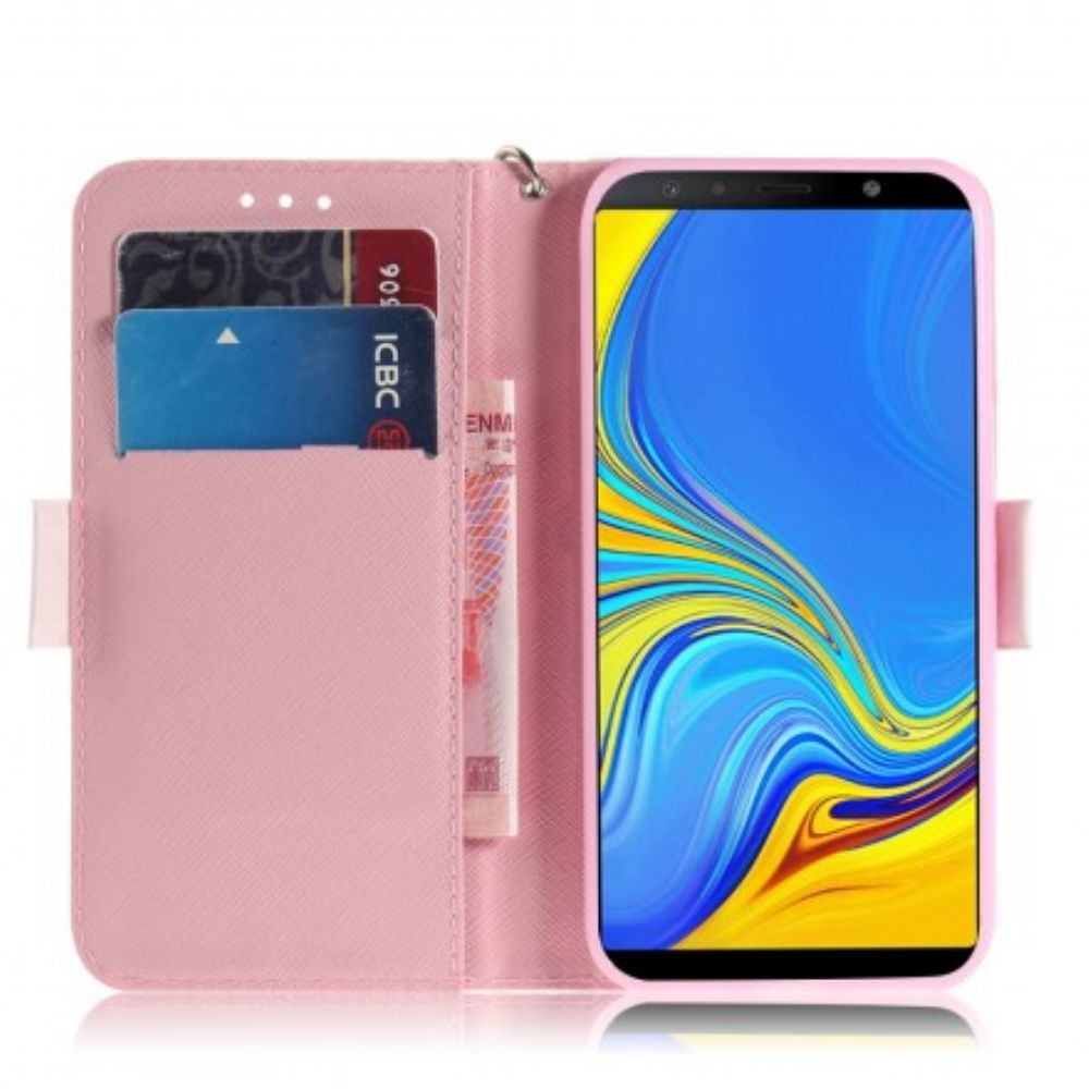 Folio-hoesje voor Samsung Galaxy A7 Met Ketting Thong Kat Vrienden