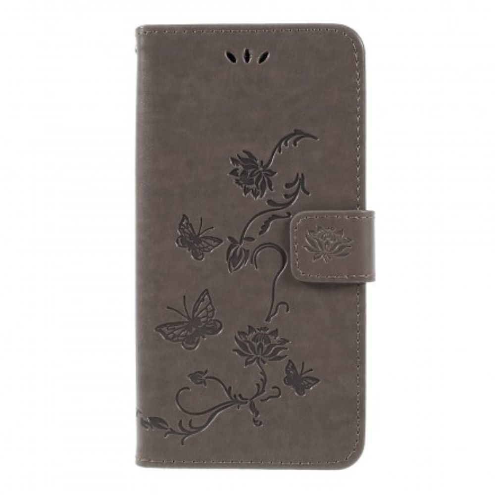 Folio-hoesje voor Samsung Galaxy A7 Met Ketting Vlinders En Bandjesbloemen