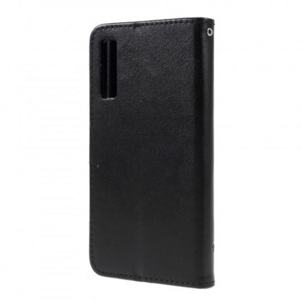 Folio-hoesje voor Samsung Galaxy A7 Met Ketting Vlinders En Bandjesbloemen