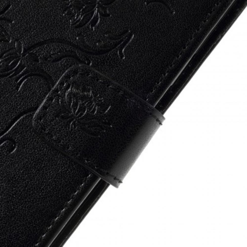Folio-hoesje voor Samsung Galaxy A7 Met Ketting Vlinders En Bandjesbloemen