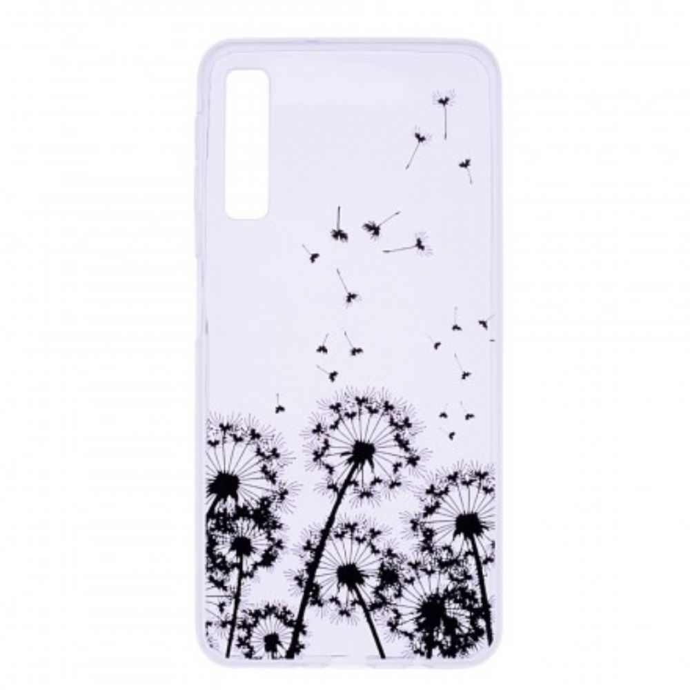 Hoesje voor Samsung Galaxy A7 Zwarte Paardebloemen