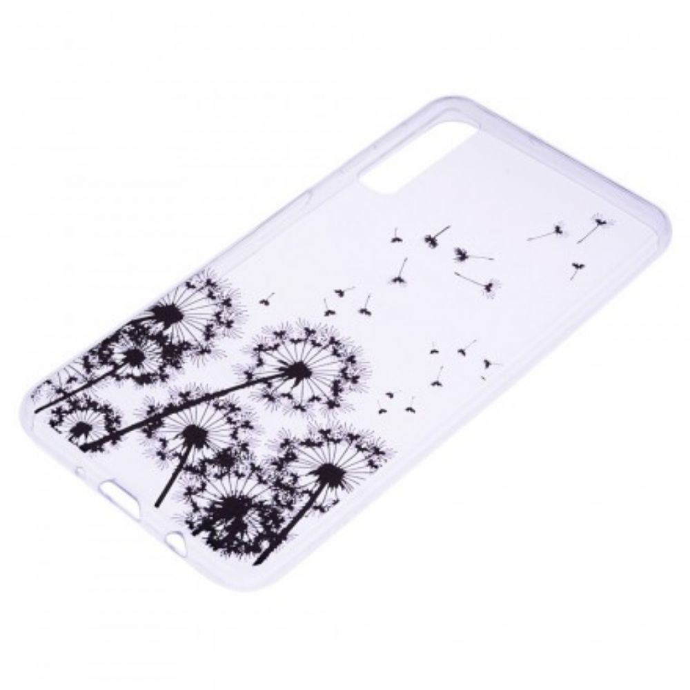 Hoesje voor Samsung Galaxy A7 Zwarte Paardebloemen