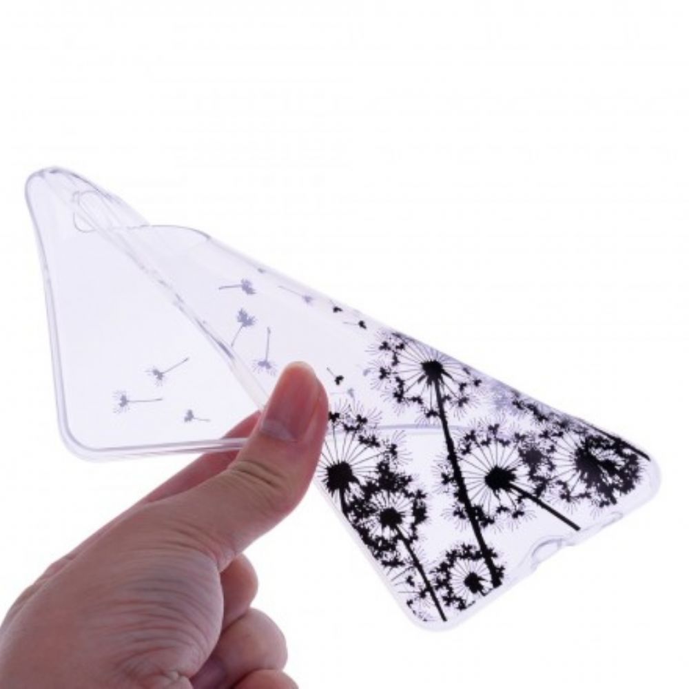 Hoesje voor Samsung Galaxy A7 Zwarte Paardebloemen