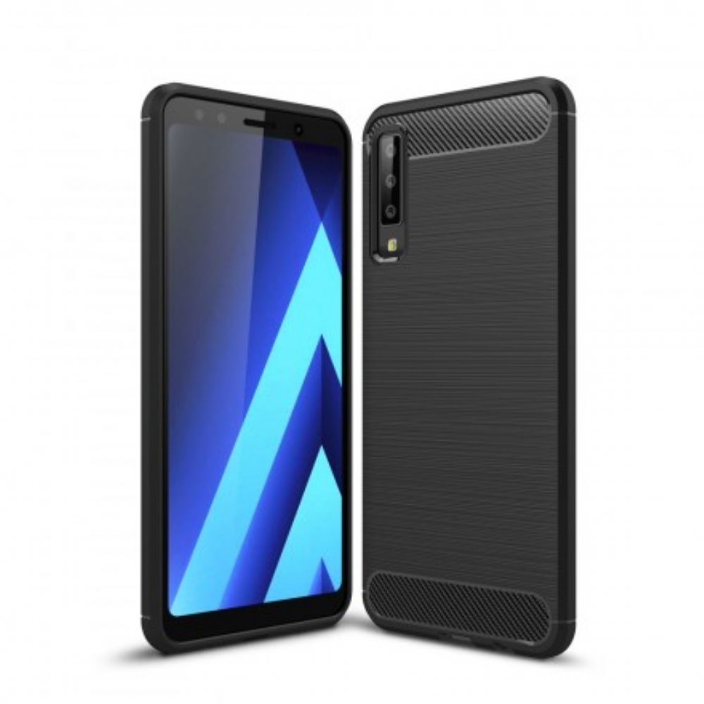Telefoonhoesje voor Samsung Galaxy A7 Geborstelde Koolstofvezel