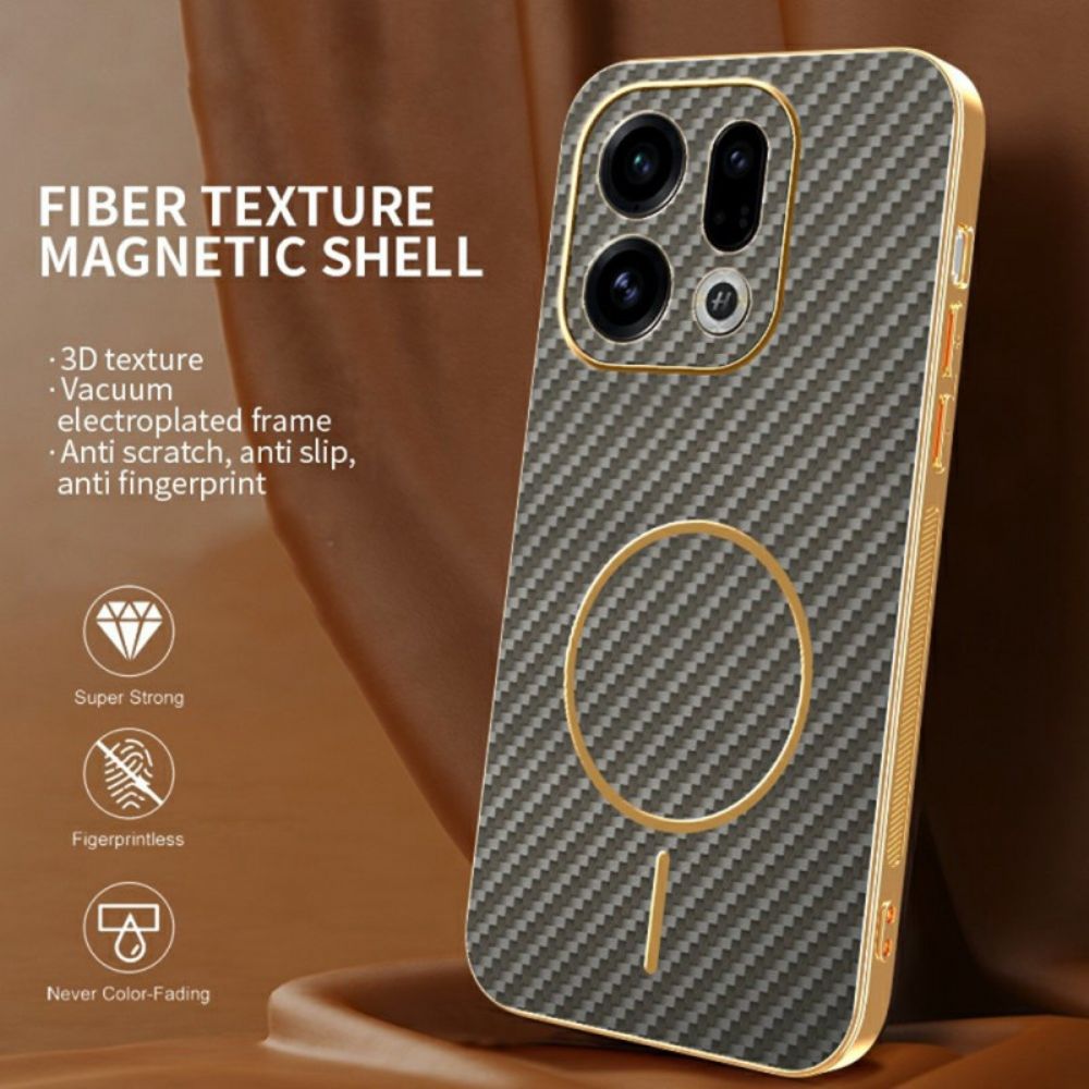 Case Hoesje Oppo Find X9 5g Telefoonhoesje Koolstofvezeltextuur