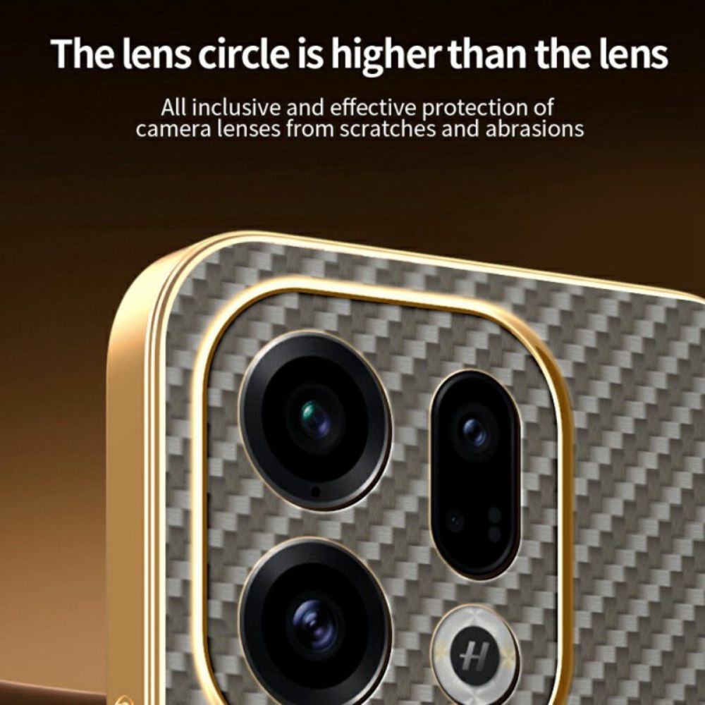 Case Hoesje Oppo Find X9 5g Telefoonhoesje Koolstofvezeltextuur