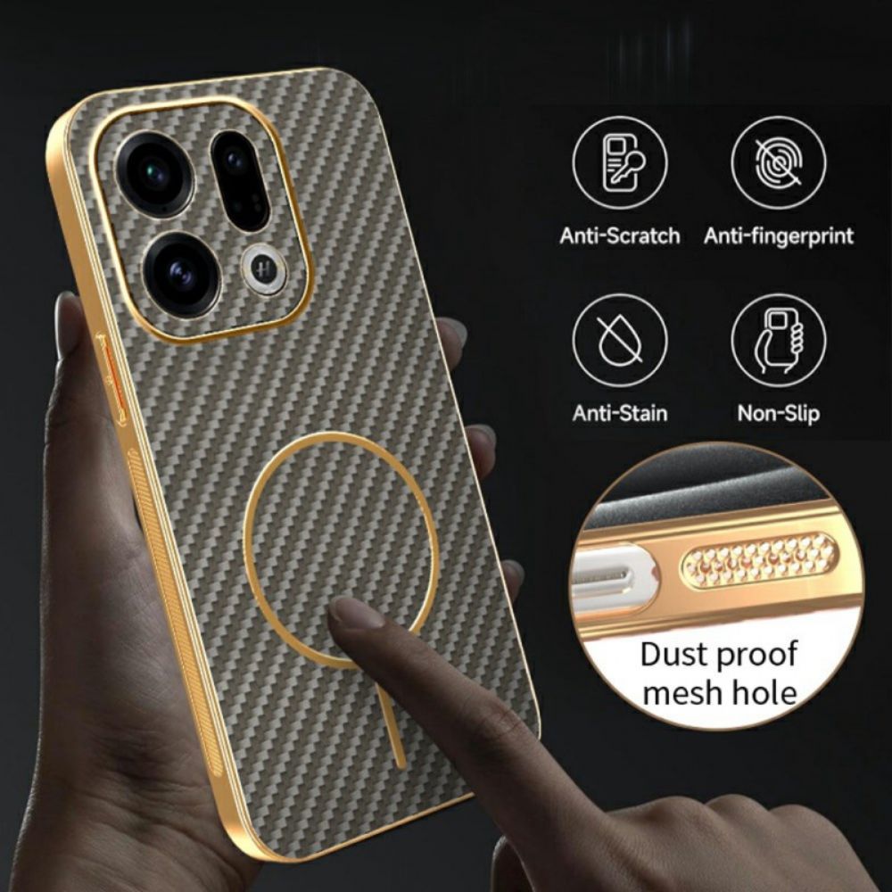 Case Hoesje Oppo Find X9 5g Telefoonhoesje Koolstofvezeltextuur
